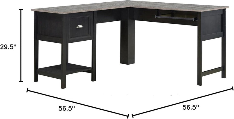 Ansel 1-Drawer Transitional Wood Writing Desk in Espresso