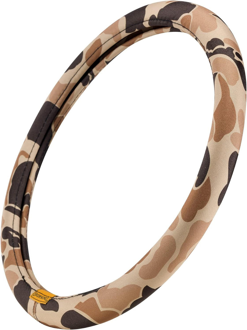 Browning Steering Wheel Covers for Car, Truck, and SUV, Durable Steering Wheel Cover Protection, Arms Co. (Tan Duck Camo)