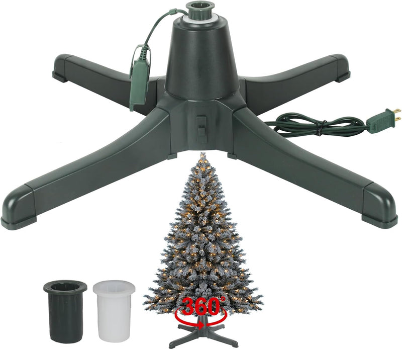 Christmas Tree Stand Metal, Artificial Christmas Tree Base Holder Folding, Beach Umbrella Stand Iron Heavy Duty Quadripod Base Stand Portable for Any Live Tree (Green)