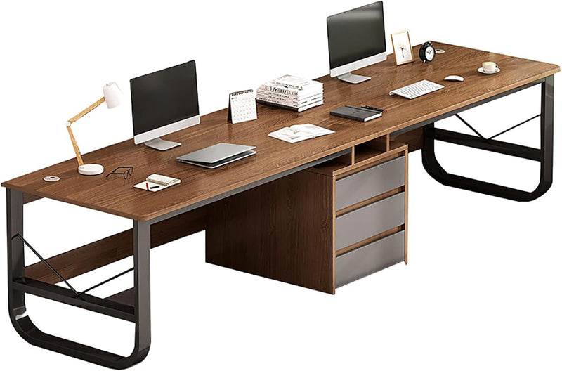 Extra Long Computer Desk,2 Person Desk with Drawers,Double Workstation Desk for Home Office,Large Wood Computer Desk Writing Table,Modern Home Office Desk 78.7 Inch