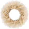 24'' Pampas Grass Wreath, Pampas Wreath, Boho Wreath, Artificial Pampas Wreath for All Seasons, Boho Wall Decor, Farmhouse Pampas Grass Garland (Light Brown, 1)