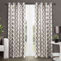 Exclusive Home Curtains Exclusive Home Modo Metallic Geometric Grommet Top Curtain Panel Pair, 54X84, Winter White, 2 Count