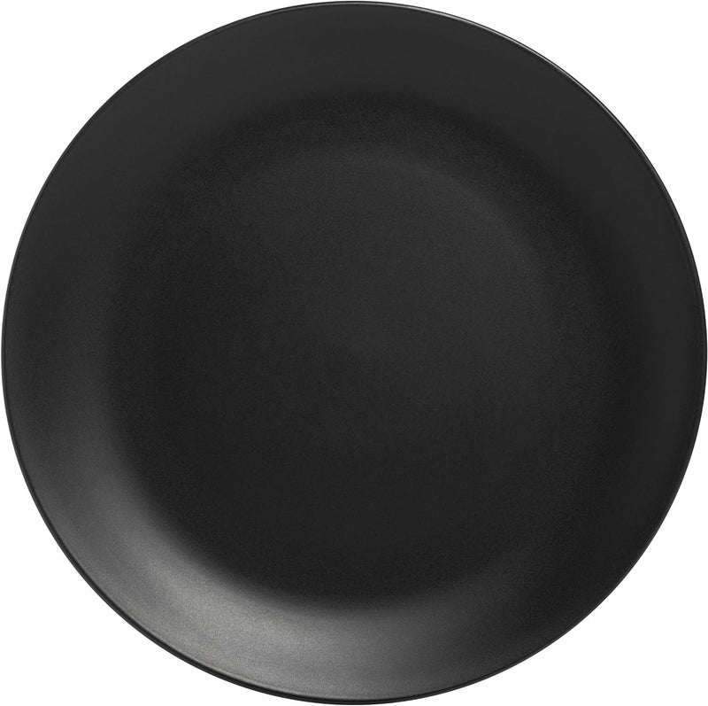 10 Strawberry Street Wazee Matte Coupe Dinnerware Set, 16 Pc, Black