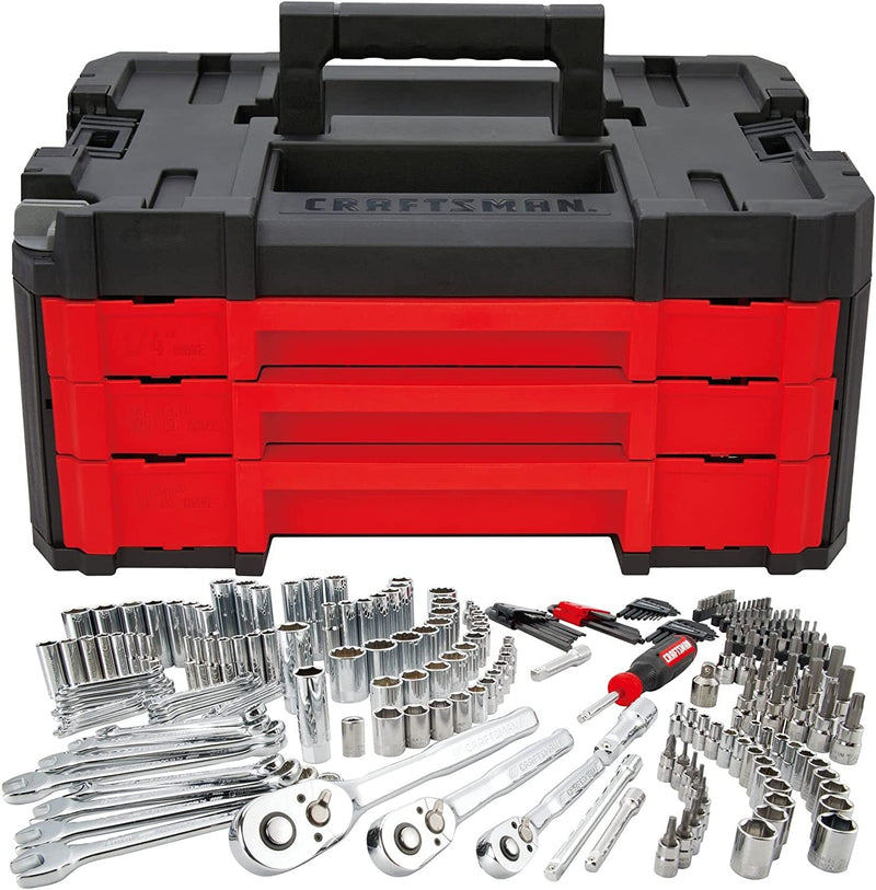 CRAFTSMAN VERSASTACK Mechanics Tool Set, 1/4 In, 3/8 In, and 1/2 in Drive, 230 Piece (CMMT45306)