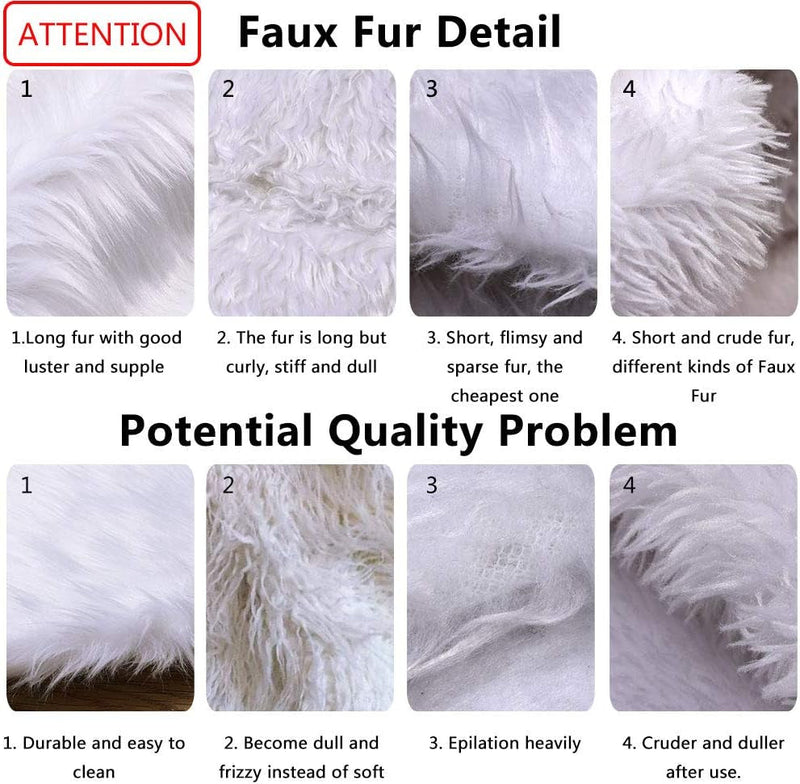 Aerwo Faux Fur Christmas Tree Skirt 48 Inches, Snowy White Tree Skirts for Christmas Holiday Winter Decorations