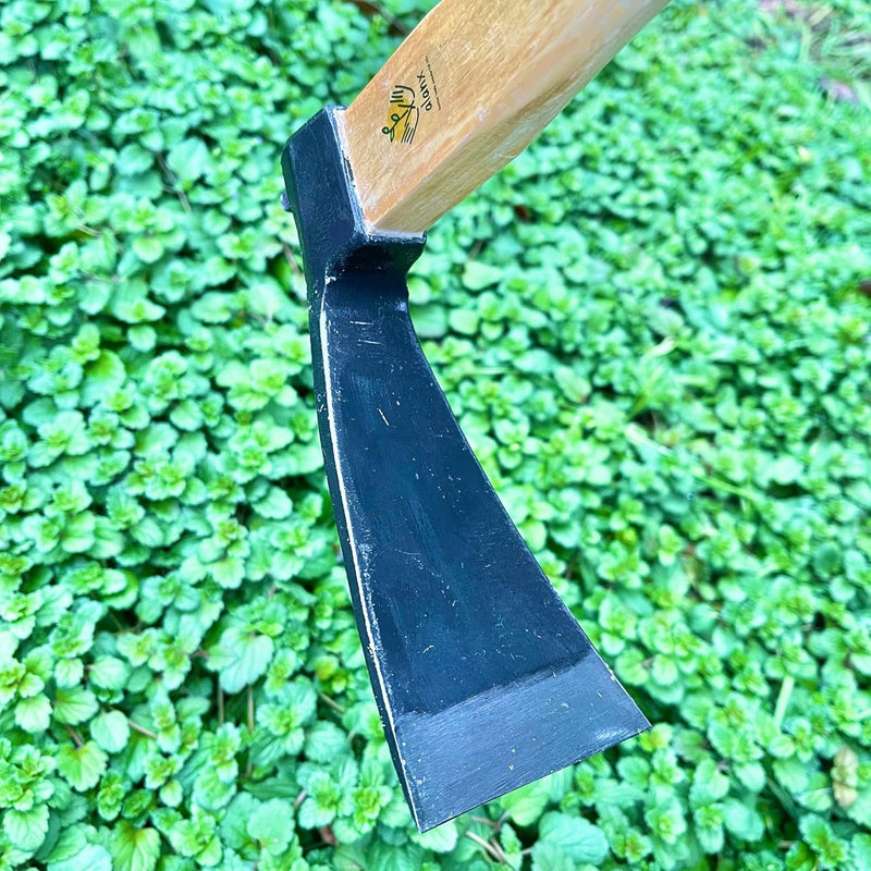 14 Inch Wide Hoe, Heavy Duty Hoe, Japanese Carbon Steel Wide Hoe with Oak Wooden Handle, without Welding, Garden Hoe for Digging, Weeding, and Planting