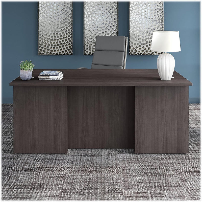 Bbf Office 500 72W X 36D Executive Desk in Storm Gray - Engineered Wood
