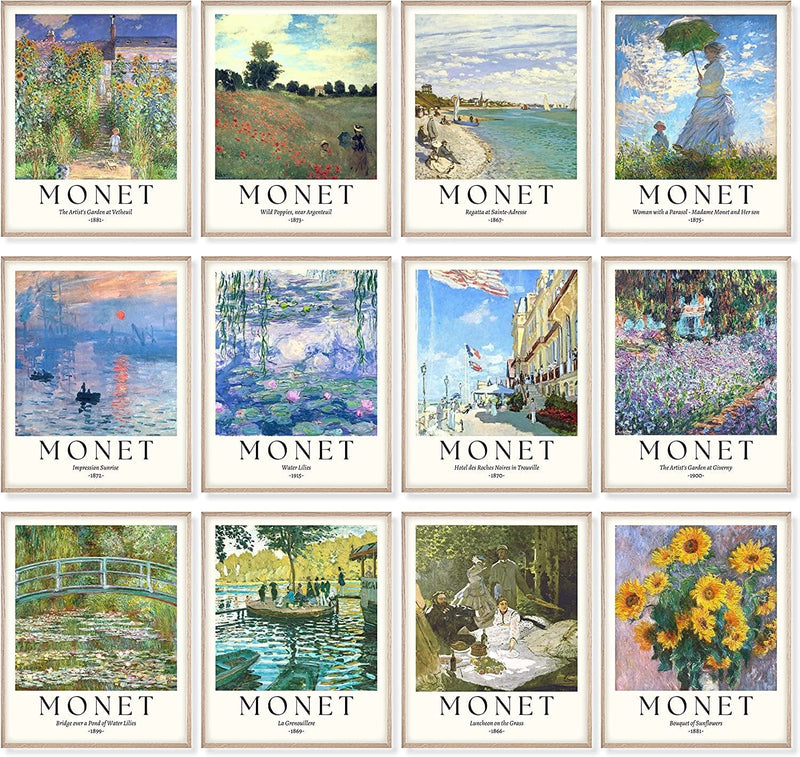 97 DECOR Claude Monet Poster - Monet Prints for Wall Decor, Claude Monet Wall Art, Monet Water Lilies Artwork, Famous Art Prints, Classic Impressionist Pictures Monet Paintings Posters (8X10 UNFRAMED) Home & Garden > Decor > Artwork > Posters, Prints, & Visual Artwork 97 Decor Monet 12  