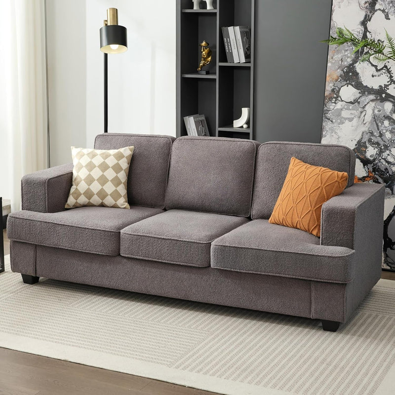Boucle Couch, Couches and Sofas, Comfy Couch, Couches for Living Room, Sleeper Sofa with Extra Deep Seats, Modern Sofa, Chenille - Warm White
