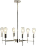Brushed Nickel Sputnik Chandelier Mid Century Industrial Pendant Lighting 6 Lights Vintage Ceiling Light Fixture