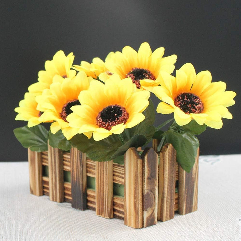 50PCS Artificial Silk Yellow Sunflower Heads, 2.8" Fabric Floral Supplies for Wedding Engagement Home Party Decor Hair Clip Wreath Decorative DIY Craft