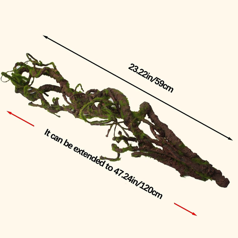 BNOSDM Reptile Bend-A-Branch Vines with Moss Bendable Jungle Climbing Vine Pet Habitat Decor for Bearded Dragons Chameleon Geckos Snakes Lizards Frogs