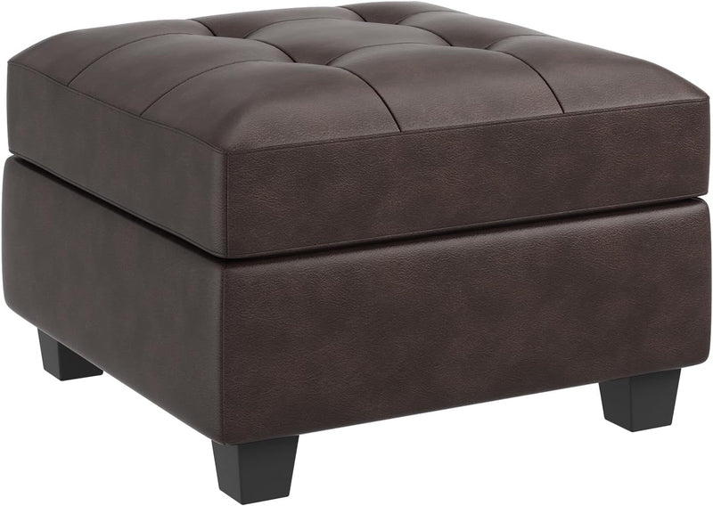 Module de siège central HONBAY pour canapé modulaire en velours, fauteuil d'appoint sans accoudoirs avec rangement, gris