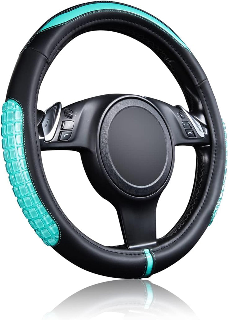 Flying Banner Car Steering Wheel Cover Soft Velvet Warm Universal Size 15 Inches SUV Truck anti Slip Odorless Summer Winter (Black, Velvet Massage)