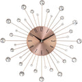 Horloge murale décorative en métal Deco 79 en forme d'étoile pour la maison avec des accents en cristal, horloge murale pour chambre 15" X 2" X 15", argent