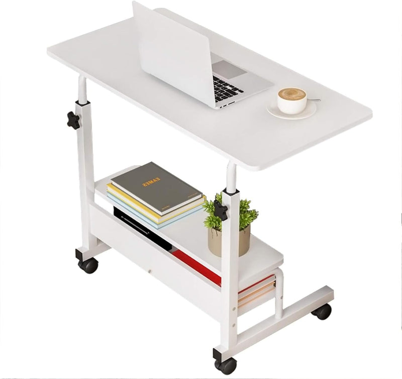 Desk Student Computer Desk Portable Home Office Furniture Small Space Desk 15.7 * 31.5 Brown Gaming Table Adjustable Height Mobile Home Office Desk