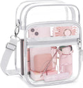 Blvornl Clear Crossbody Bag with Adjustable Shoulder Strap, Stadium Approved PVC Clear Purse Bag, Clear Messenger Bag