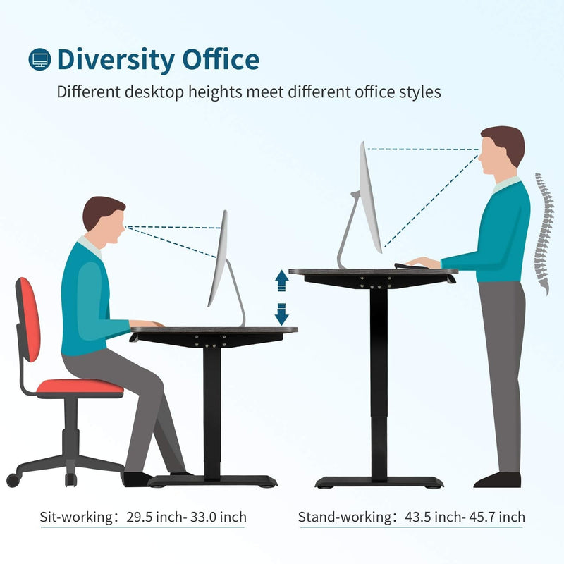 Furmax Office Standing Desk with Height Adjustable Metal Legs, Carbon