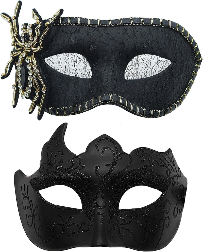 Couple Masquerade Mask for Women Men Shiny Venetian Mask Halloween Mask for Party Prom Ball Costume Mask