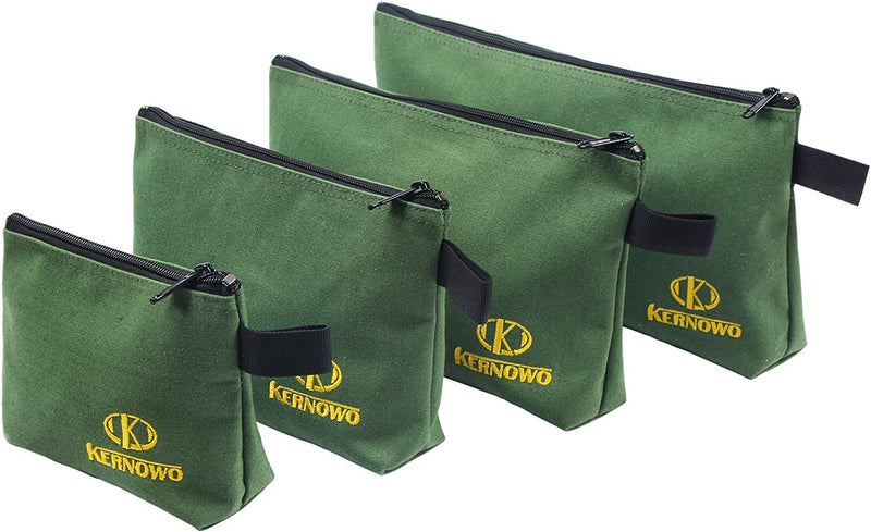 4 Pack Upgrade Zipper Canvas Tool Pouch, 20 Oz Heavy Duty Tool Bag, Water Resistant Utility Tools Organizer, 12.75 X 8 X 2.25 Inch Spacious Storage Pouches with Dependable Brass Zippers by KERNOWO