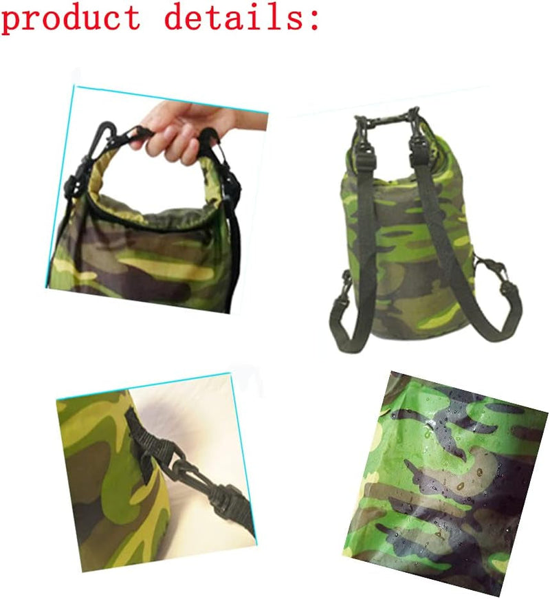 Floating Waterproof Dry Bag 20L Is Suitable for 1-2 People Roll Top Bag to Keep Equipment Dry Waterproof Dry and Wet Bag Is Suitable for Kayaking Rafting Boating Swimming Camping Hiking Beach Fishing Camouflage Bag