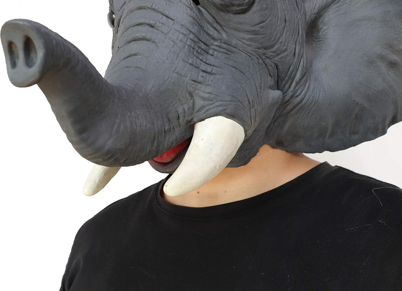 Deluxe Latex Elephant Mask Novelty Creepy Halloween Animal Head Mask Costume Party Decorations