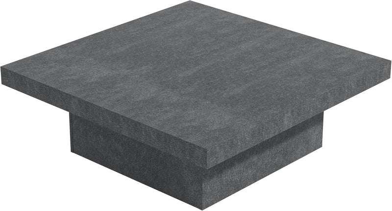 Galano Carmelo Coffee Table, Modern Top Rectangular Coffee Table with Storage Drawer, Square Center Table for Living Room, Office, Balcony, 35.35" D X 35.35" W X 14.17" H, Grey Stone