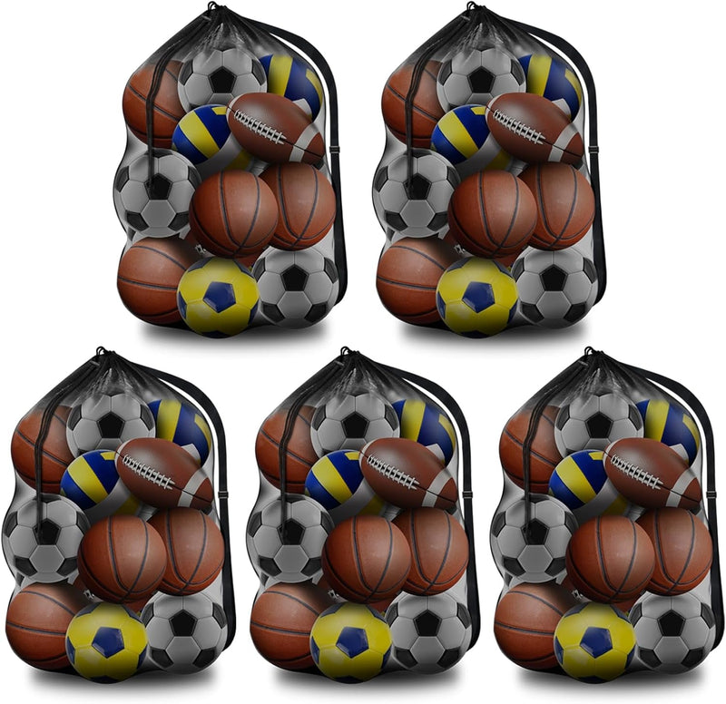 BROTOU Extra Large Sports Ball Bag Mesh, Basketball Bags Team Balls, Adjustable Shoulder Strap, Team Work Ball Bags for Holding Soccer, Football, Volleyball, Swimming Gear (30” X 40”)