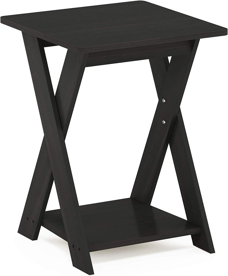 FURINNO Modern Simplistic Criss-Crossed End Table, French Oak Grey