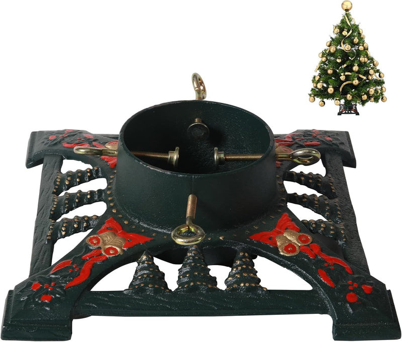 Christmas Tree Stand for Real Trees,Heavy Duty Xmas Tree Holder Base Cast Iron Fits up to 8FT Artificial Trees for Christmas Tree Decoration