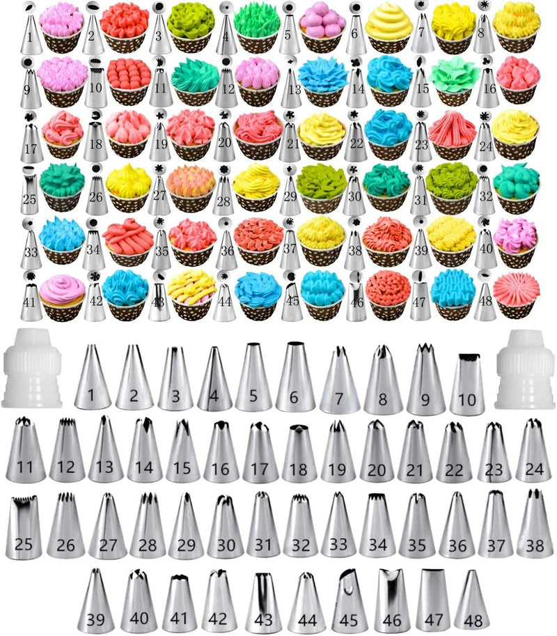 Cake Decorating Tips and Icing Piping Tips Coupler with 48Pcs Piping Tips Instructions