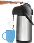 Coffee Carafe with Pump - 102Oz / 3L Airpot 12 Hours Large Carafe Hot Cocoa Dispenser for Parties-Hot Water Dispenser, Tea Flask-Insulated Stainless Steel Hot Beverage Dispenser-Thermal Carafe Air Pot