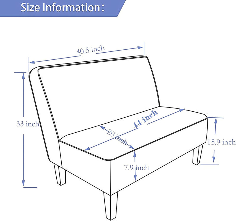 Changjie Furniture Small Loveseat Sofa, Upholstered Small Sofa Couch Mini Love Seat Sofas for Bedroom Living Room (Prints)