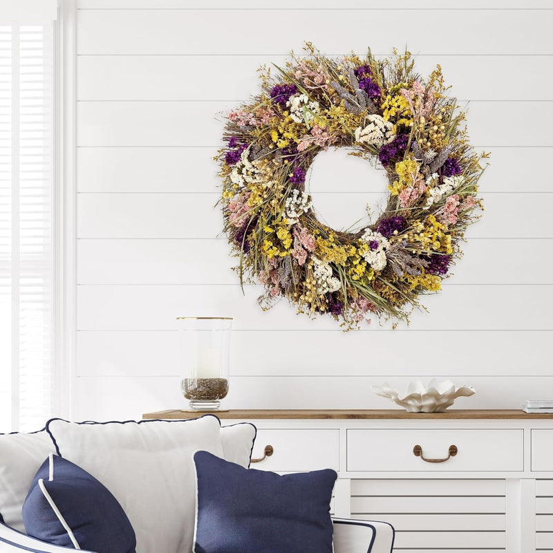 ANDALUCA Natural Botanical Floral Decorative Wreath (Sunshine Blooms)