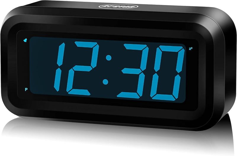 Alarm Clock, LED Digital Clock, Small Wall Clock, Battery Operated, Adjustable 3-Level Led Brightness, Dim Night Mode, 12/24Hr, Cordless, Constantly 1.2'' Digits Display for Bedroom/Travel,Easy to Set