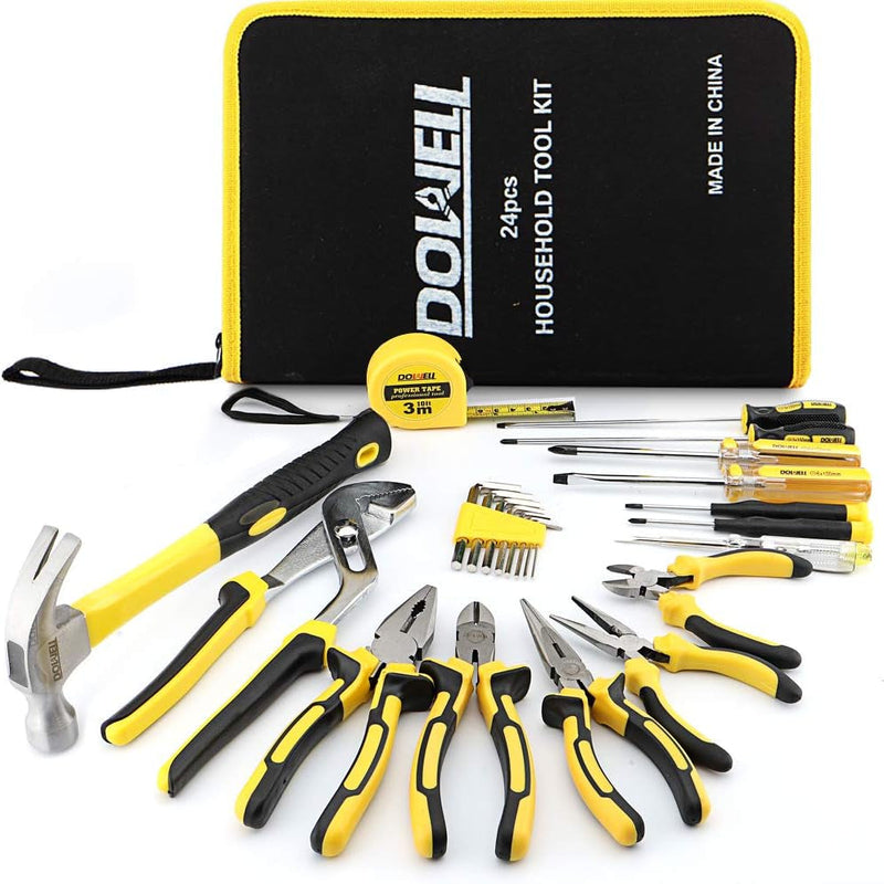 DOWELL Tool Set Tool Kit 152-Piece Household Tool Kit Set Sockets Set Pliers Screwdriver Set with Storage Tool Bag Pouch HYT152