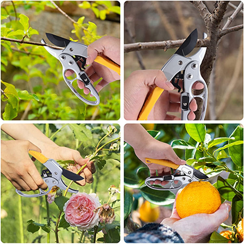 Garden Clippers, Premium Germany Pruners, Work 3 Times Easier, Professional Pruning Shears, Cutting Rose, Flower, Hedge, Stem, Sharp Scissors Gardening Tools, Arthritis Weak Hand Snips