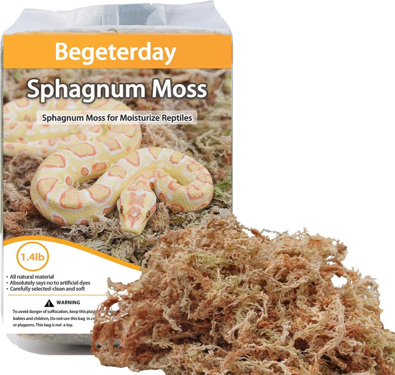 6.2Oz Natural Sphagnum Moss for Reptiles,Ideal Humidity Retaining Medium for Snakes,Turtles and Other Reptiles,Good for Terrariums for Reptiles & Amphibians