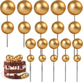 20Pcs Gold Balls for Cakes round Gold Cake Balls Mini Ball Cake Toppers Foam Cake Balls Decorations Balloon Cupcake Toppers Ball Shaped Cake Insert Topper for Wedding Birthday Cake Decoration Supplies