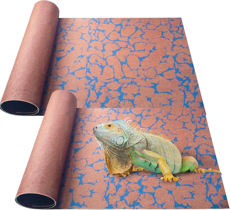 BNOSDM 2 PCS Reptile Carpet Mat Terrarium Liner Bedding Reptile Cage Mat Supplies for Tortoise Lizard Leopard Gecko Snake Chameleon 23.6’’ X 15.7’’