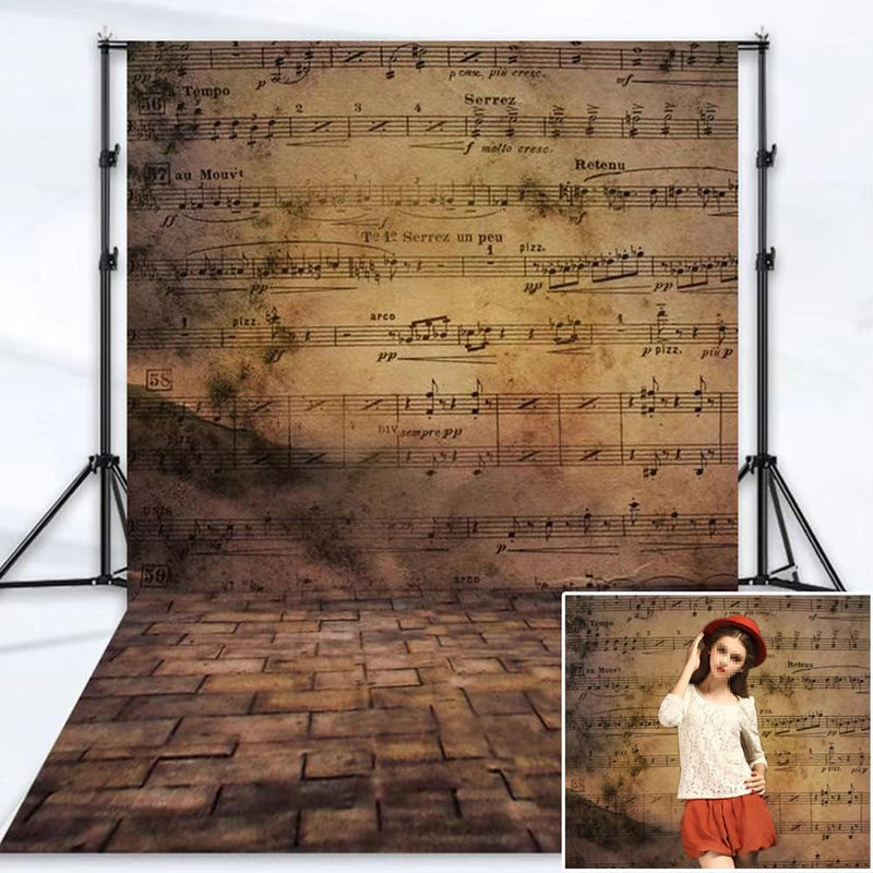 5X7Ft Music Scores Pattern Wall Photography Background Sheet Music Baby Children Portrait Decoration Photography Backgrounds Photographic Backdrops for Photo Studio