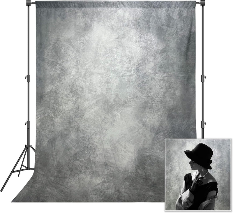 8X12Ft Abstract Grey Professional Photography Backdrop for Adult Portrait Photo Studio Props Booth Background Photoshoot with Thick Ployester Roller Pocket on Top