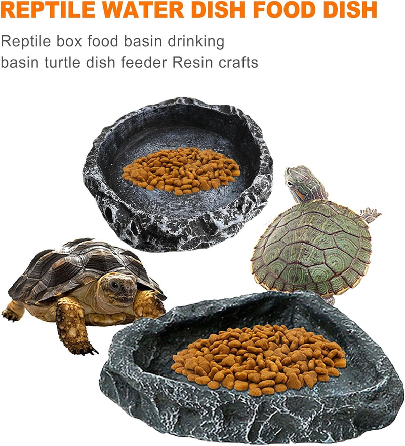 Coguzed 2 Pcs Reptile Feeding Dish Corner Bowl, Reptile Water Dish Food Bowl, Reptile Feeding Terrarium Bowls for Bearded Dragon Lizard Frog Gecko Snake Tortoise Hermit Crab