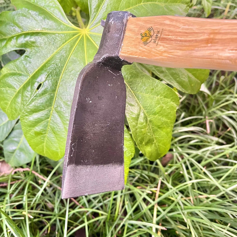 14 Inch Japanese Style Hoe, Heavy Duty Hoe, without Welding, Gardening Tool, Oak Handle, for Digging, Weeding, and Planting