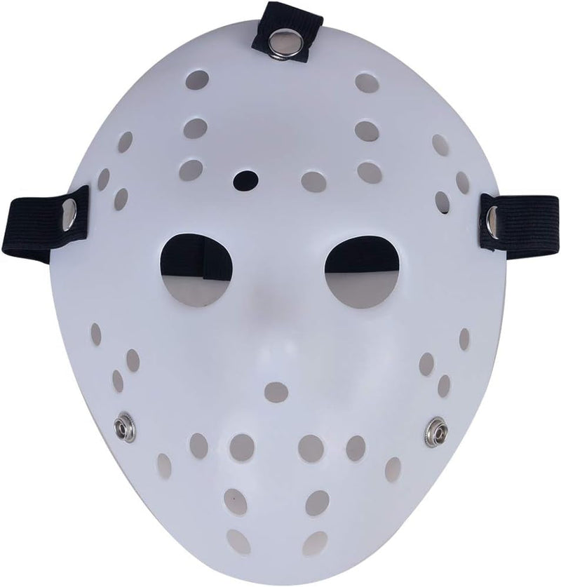 Gmasking Horror Halloween Costume Hockey Mask Party Cosplay Props (White)