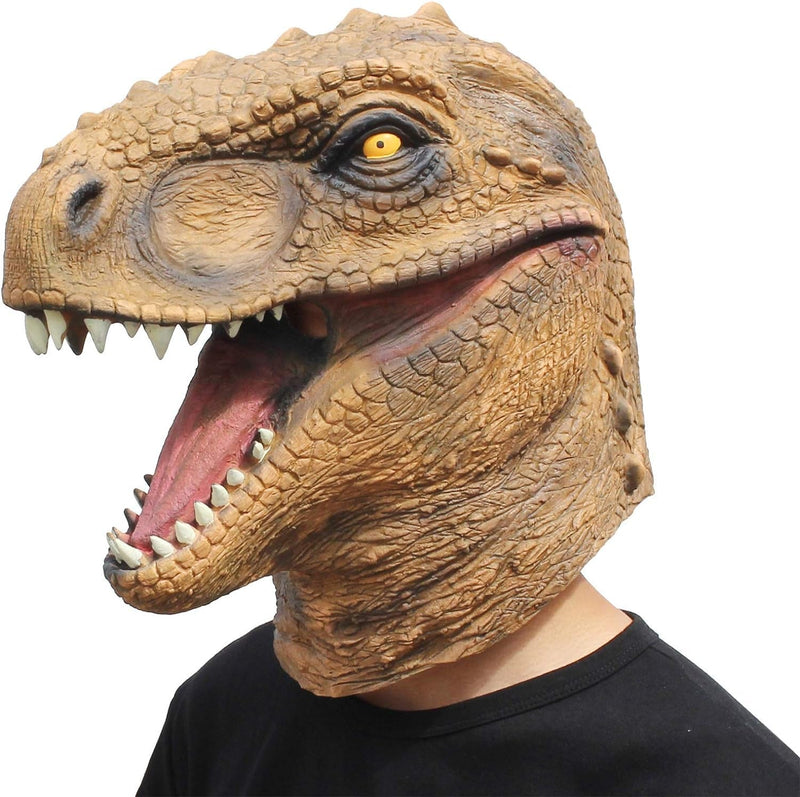 Creepyparty Dinosaur Head Mask Novelty Halloween Costume Party Animal Jurassic Full Head Latex Mask