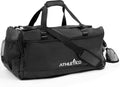 Athletico Sideline Soccer Duffle - Soccer Bag for Basketball, Volleyball & Football | Duffel Includes Separate Cleat Compartment (Black)