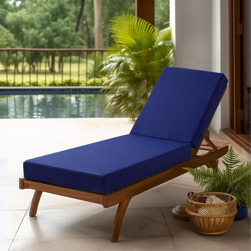 Codi Lounge Chair Cushion, Outdoor Chaise Cushions for Pool, Double Waterproof Fabric, 70 X 22.5 X 3.5 Inch Midnight Blue