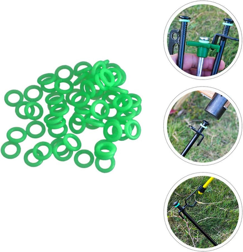 BESPORTBLE 50Pcs Tent Stakes Ring Fluorescent Glow in the Dark Tent Ring Tent Nail Rings Tents Accessories