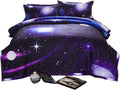 A Nice Night Galaxy 3D Printing Never Fade Quilt Outer Space Comforter Sets with 2 Matching Pillow Covers Twin Size